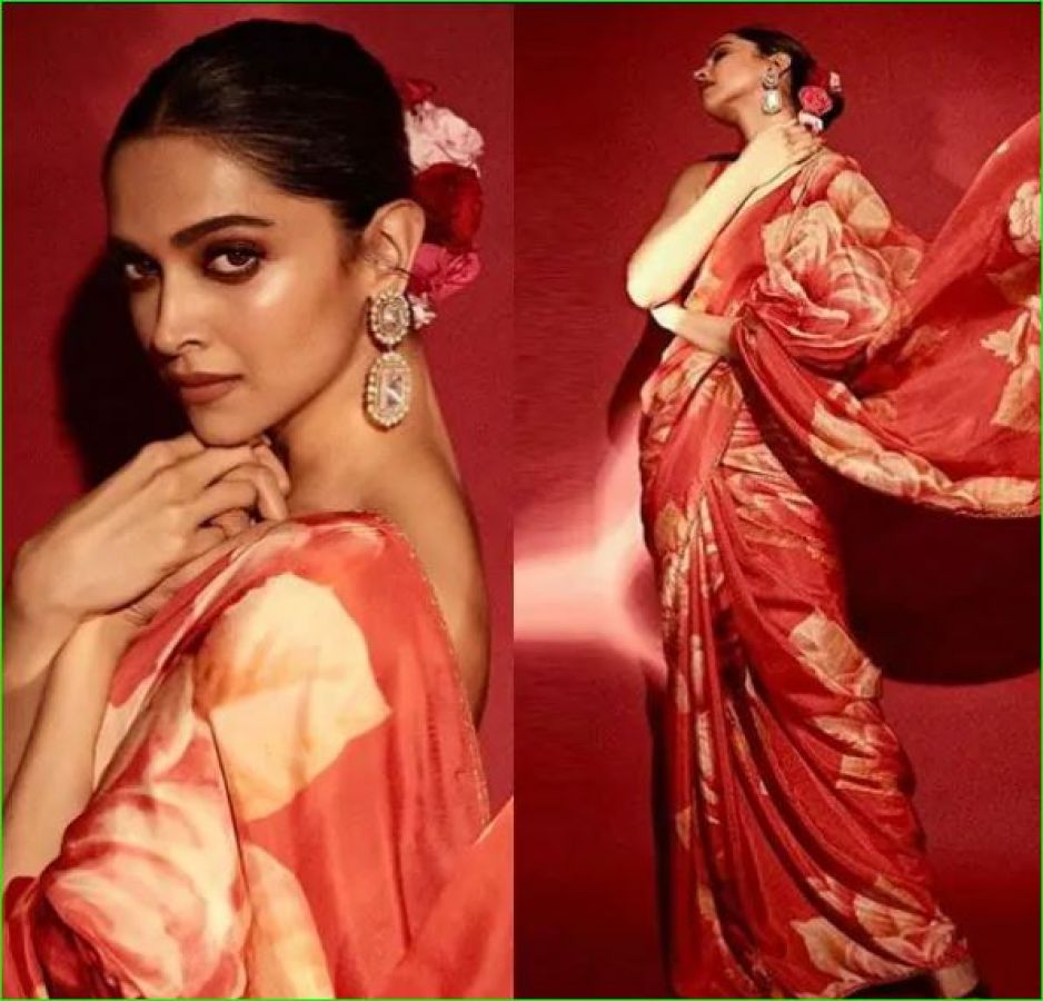 Deepika Padukone looked very attractive in red saree, check out pictures  here | NewsTrack English 1