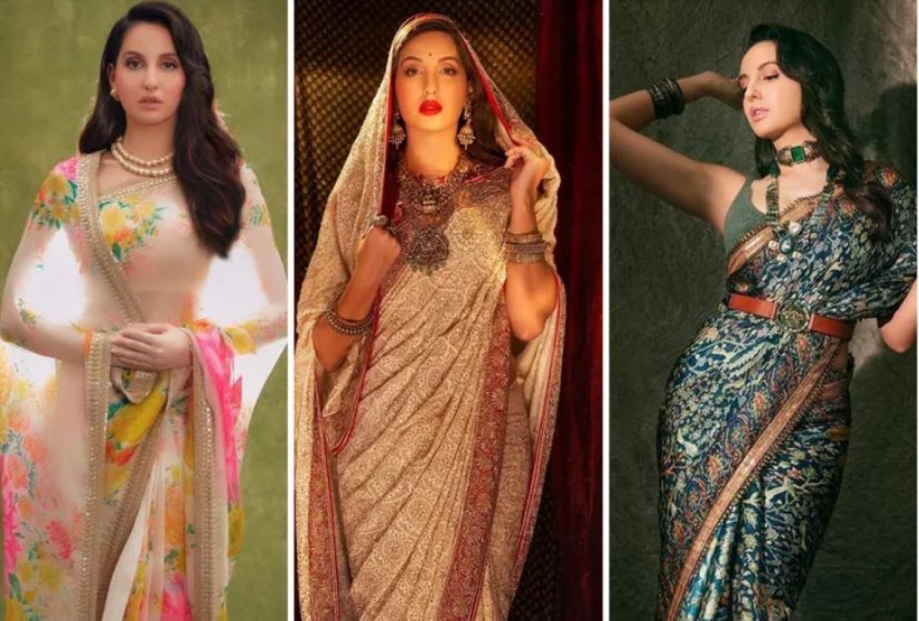 Nora Fatehi's elegant silk saree is a traditional look you should steal