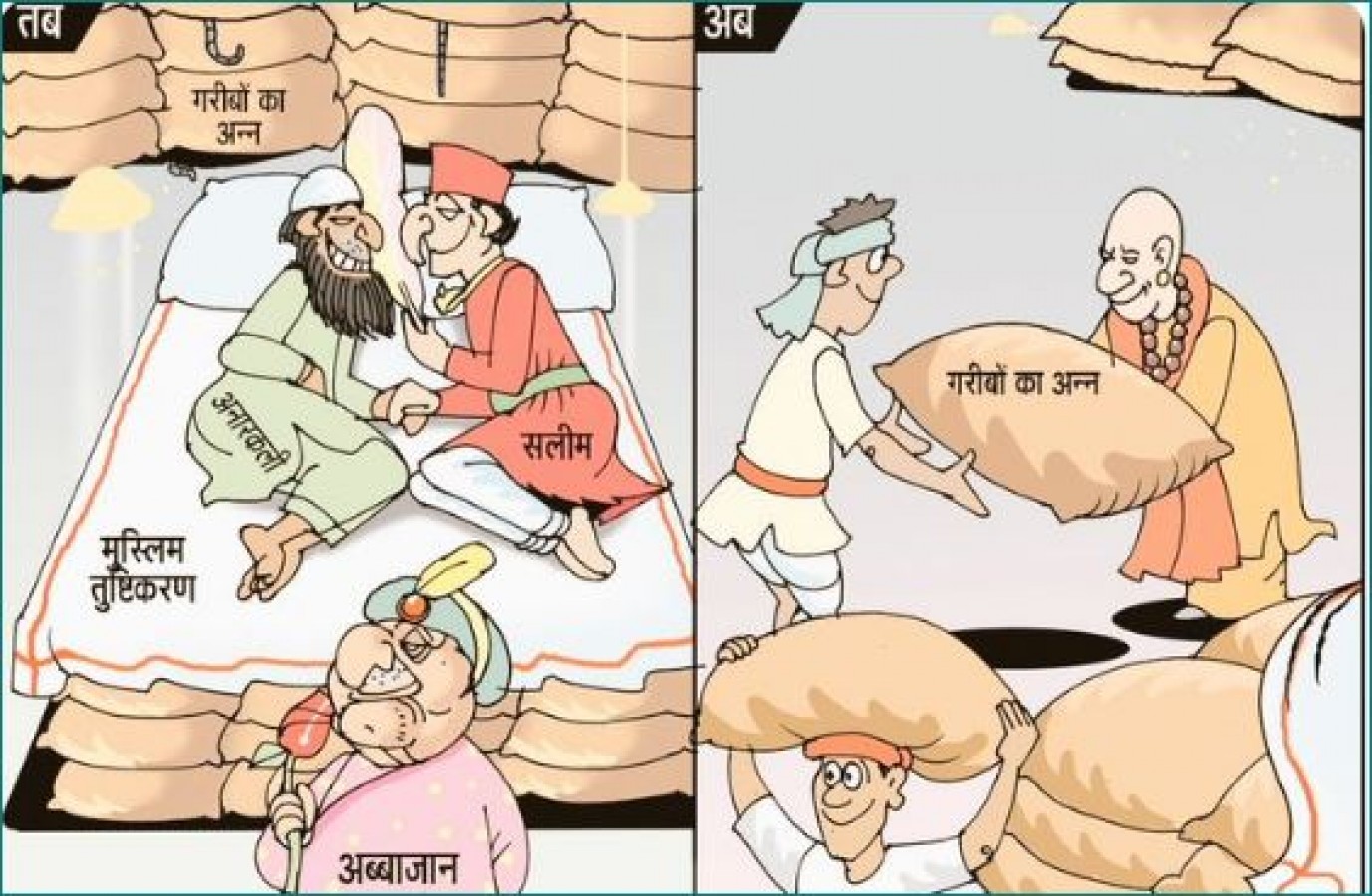 BJP makes ''Abba Jaan'' cartoon to take a dig at Akhilesh Yadav and Owaisi  | NewsTrack English 1