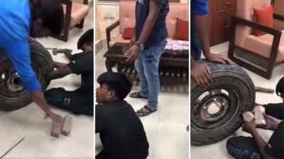Watch Video: IT department seized 2.3 crores from car's spare tyre