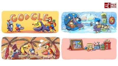 Penguin packs for X’mas vacations, Google's doodle tells story of a penguin, parrot family