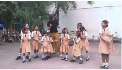 Watch :Priyanka Chopra takes LoveYatri's Chogada challenge with school girls