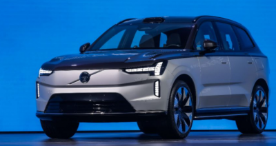The EX90 Excellence, Volvo's top-of-the-line electric-SUV, was on display at the 2023 Auto Shanghai event