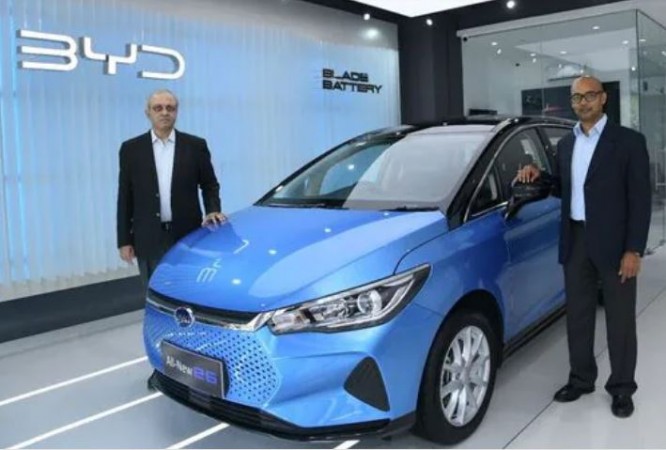 BYD India opens a showroom in Jaipur before releasing a new electric SUV.