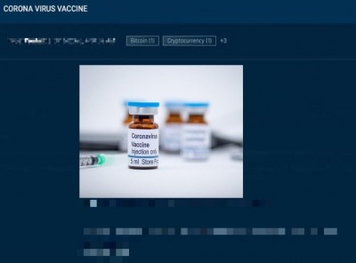 Fake Covid 19 vaccines increase on dark web, Research