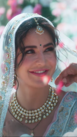 Buy Bollywood Katrina Kaif inspired red silk wedding lehenga choli in UK,  USA and Canada