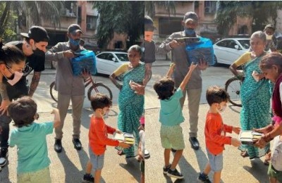 Sunny Leone's sons feeding poor on Christmas, photos go viral