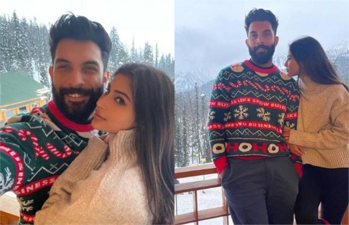 Mouni Roy arrives for honeymoon with husband in snowy valleys