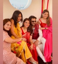 Kajal Aggarwal was seen wearing a red sari in the baby shower, see beautiful pictures