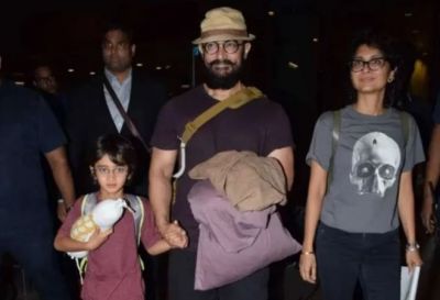 Aamir Khan snapped at Mumbai airport with his family as he returns from their London trip