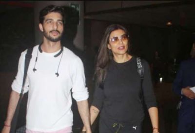 Sushmita Sen and boyfriend Rohman Shawl get spotted at the airport walking hand in hand