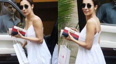 Malaika spotted outside the clinic her white clothes were amazing!