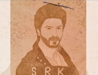 Pakistani sand artist made a wonderful portrait of Shahrukh Khan