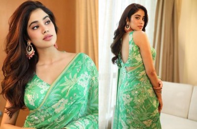 Janhvi Kapoor stunned in green sari, picture went viral on social media