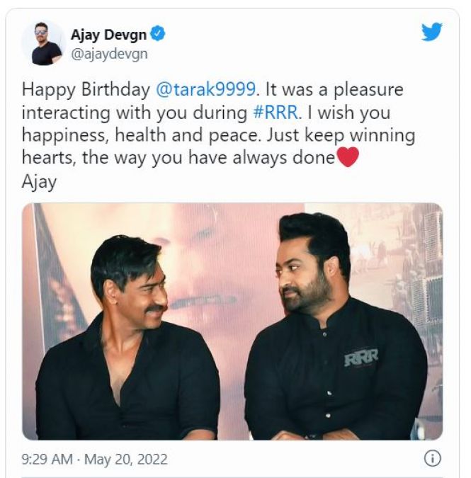 Ajay Devgan wishes Jr NTR a happy birthday