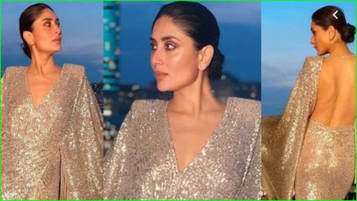 Kareena robbed limelight in a Shimmery gold silver gown, pictures go viral