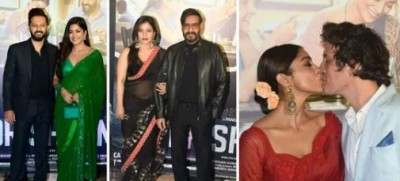 Drishyam 2 की स्क्रीनिंग पर अजय देवगन की 'पत्नी' ने कर डाला किस, देखते रह गए लोग