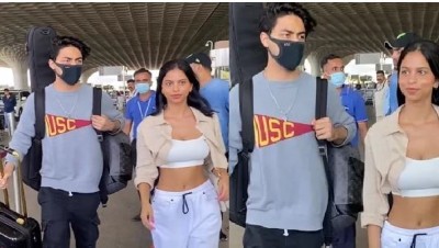 बहन संग एयरपोर्ट पर स्पॉट हुए आर्यन खान, व्यवहार देख दीवाने हुए फैंस