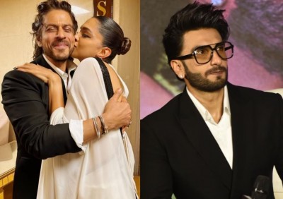 Deepika Padukone Kisses Shah Rukh Khan, Husband Ranveer Reacts to the Moment