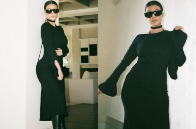 लॉन्ग शूज ब्लैक ड्रेस पहन कर्टनी कार्दशियन ने चुराया फैंस का चैन