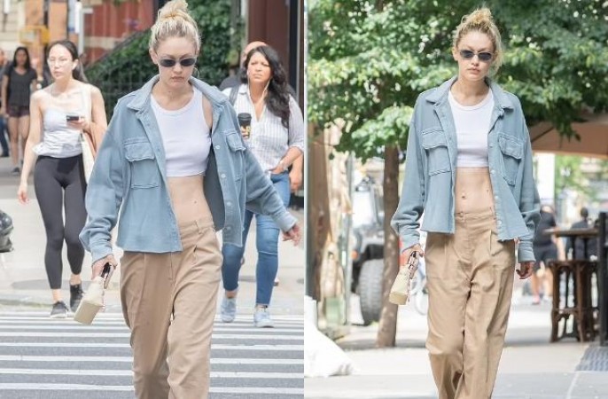 You will be crazy to see gigi hadid's figure in the krap top