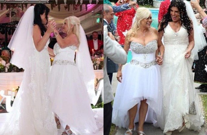 Singer Sam Fox marries partner Linda Olson, photo goes viral