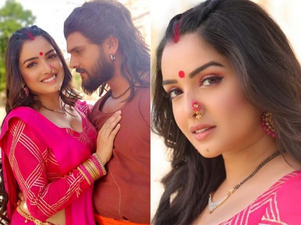 Pictures of Khesari Lal Yadav and Amrapali Dubey went viral from the sets of 'Aashiqui'