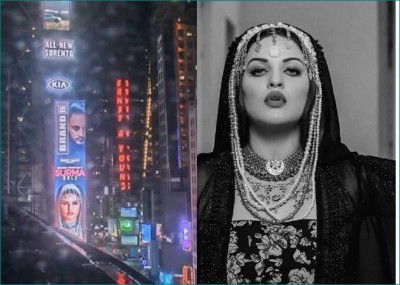 Himanshi Khurana's new song 'Surma Bole' on New York's Times Square Billboard