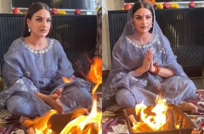 Himanshi Khurana absorbed in devotion on Akshaya Tritiya, the actress looked even more beautiful in a gray dress