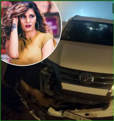 Sapna Chaudhary faced car accident in midnight at Gurugram