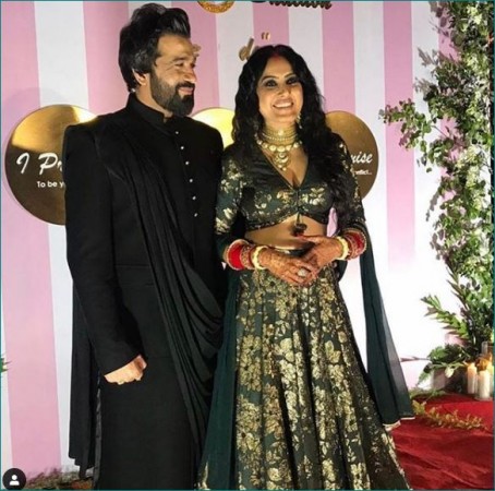 Kamya Punjabi looked gorgeous wearing a green dress at the reception party
