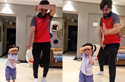 Jay Bhanushali dances to 'Kacha Badam' with daughter, video going viral