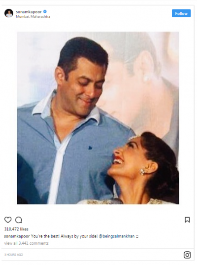 Sonam Kapoor posts a lovely photo with Salman Khan, have a look