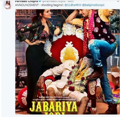 Parineeti shares first look from 'Jabariya Jodi': Shooting begins