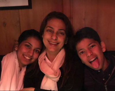 Juhi Chawla shares a happy picture with her 'little monkeys'