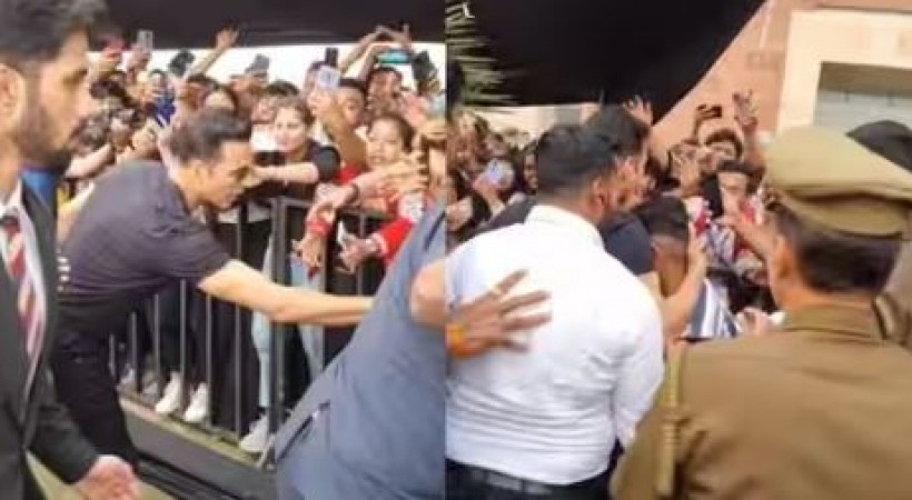 Video!! Security Pushes Fan As He Jumped Barricade To Meet Akshay Kumar ...