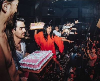 Priyanka Chopra, Nick Jonas threw cakes at the crowd