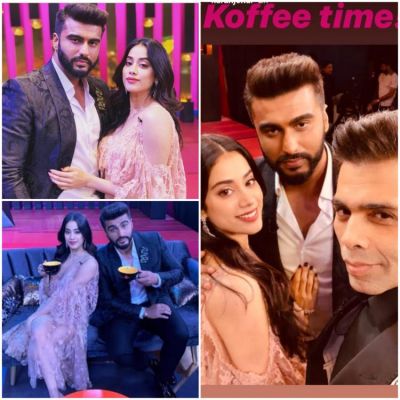 Koffee with Karan 6: Arjun Kapoor & Janhvi Kapoor pose  for their maiden interview together