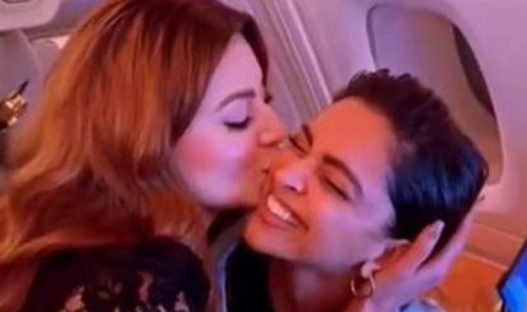Video!! Urvashi Rautela kisses Deepika Padukone in flight