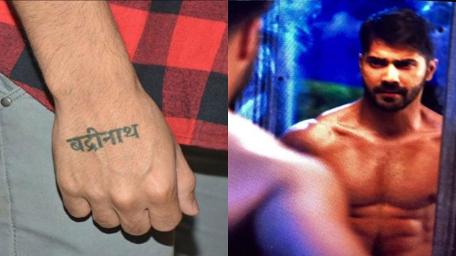 Image may contain 1 person  Varun dhawan Portrait tattoo Photo poses