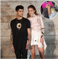 Gigi Hadid and Khai, her daughter, hold hands