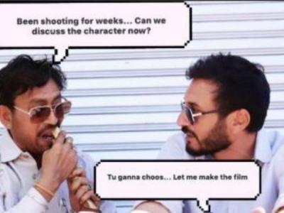'Tu Ganna Chus' Irrfan Khan converts his shooting pics into a hilarious meme