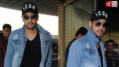 Sidharth looks cool in his denim jacket as he heads to Bengaluru