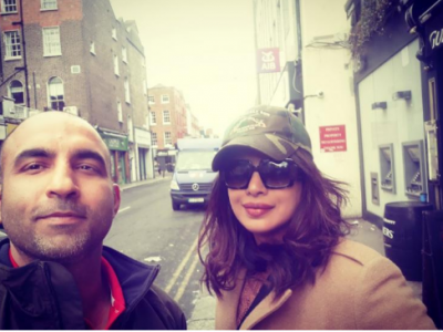 Priyanka Chopra poses for a selfie with a fan in Ireland