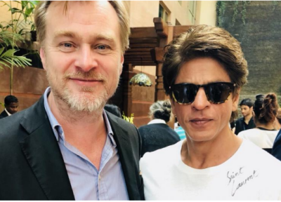 Shah Rukh Khan poses with Oscar-nominated director Christopher Nolan