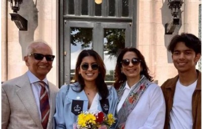New images from Jahnavi Mehta's graduation ceremony in New York have been released by Juhi Chawla.