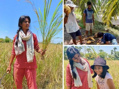Keerthi Pandian is excited about learning a new skill in farming