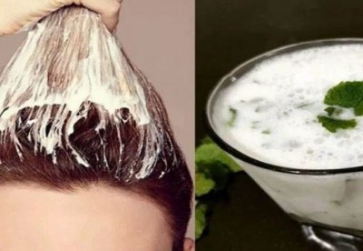 Use buttermilk like this for thick and shiny hair