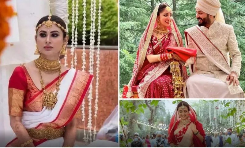 Saree worn in place of lehenga at wedding, by these actresses