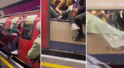 VIDEO! स्टेशन पर ट्रेन रुकते ही मची हलचल, खिड़की तोड़कर भागने लगे लोग